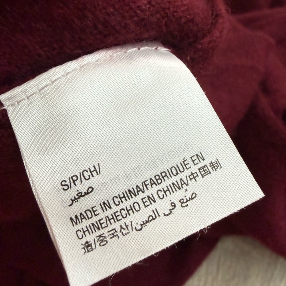 Charter Club Luxury 100% Cashmere Sweater Ruffle Bell Sleeves Burgundy Small - Picture 7 of 8